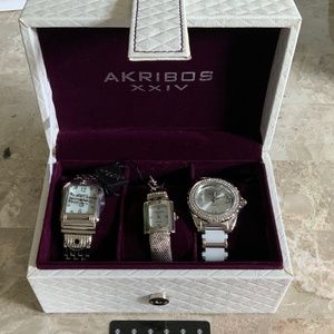 New in box 3 AKRIBOS XXIV LADIES watches